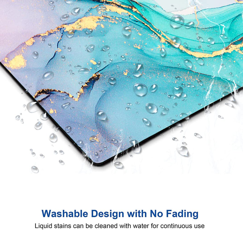 [Australia - AusPower] - Armanza Mouse Pad, Cyan Blue Marble Mouse Pad, Washable Square Cloth Mousepad for Office Laptop, Non-Slip Rubber Base Mouse Pads for Wireless Mouse, Computer Mouse Pads for Desk 01 Marble 