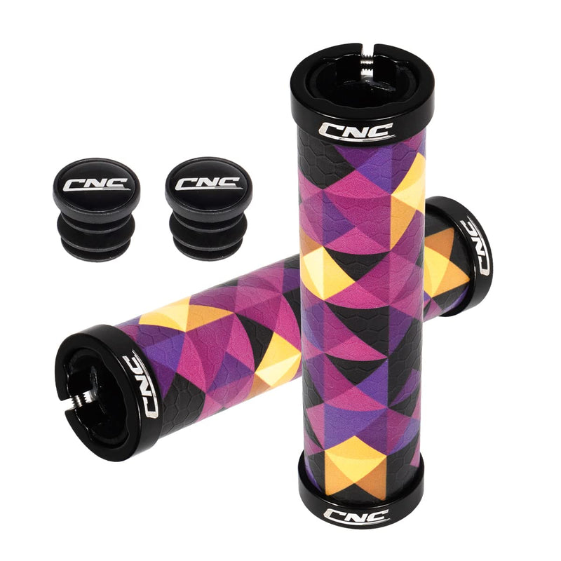 [Australia - AusPower] - Chooee Silicone Mountain Bike Handlebar Grips,Double Lock on MTB Grip 3D Silica Gel Grip Purple 