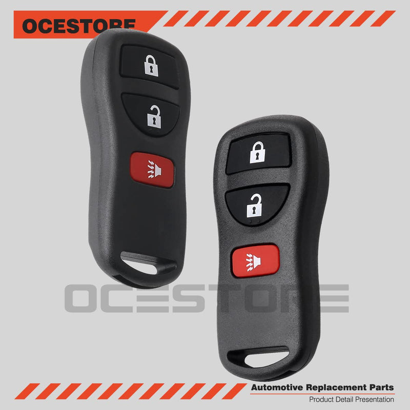 [Australia - AusPower] - OCESTORE 2Pcs Car Key Fob Keyless Entry Remote KBRASTU15 3-btn Compatible with QX4 FX35 FX45 Armada CWTWB1U415 CWTWB1U733 CWTWB1U821 Frontier Quest Sentra 