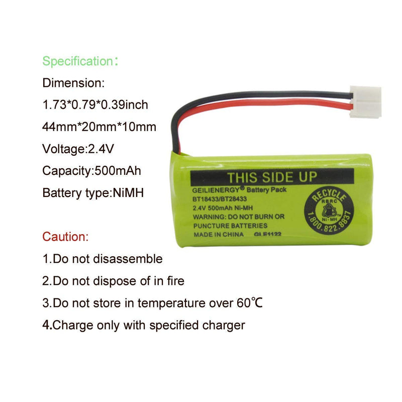 [Australia - AusPower] - 2 Pack BT18433 BT28433 BT184342 BT284342 BT-1011 Phone Battery with 20 Pack NiCd AA Rechargeable Batteries for Solar Lights 
