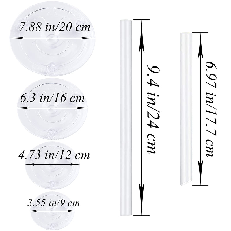 [Australia - AusPower] - Cake Sticks Support Rods with Cake Board Drums,White Plastic Cake Separator Plates for Chic Multi-Tiered Cake in The Party,Wedding,Birthday,4PCS Plates with 32 PCS Rods 