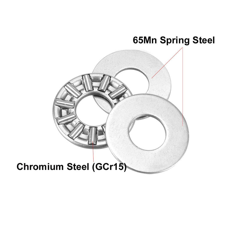 [Australia - AusPower] - uxcell AXK0819 Thrust Needle Roller Bearings with Washers 8mm Bore 19mm OD 2mm Width 8mmx19mmx2mm 