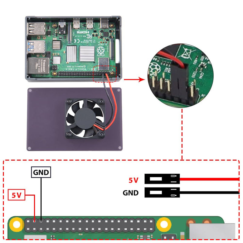 [Australia - AusPower] - GeeekPi Raspberry Pi 4 Case, Raspberry Pi 4 Aluminum Case with Fan, Raspberry Pi 4 Heatsink for Raspberry Pi 4 Model B, High Case Supports POE Hat 