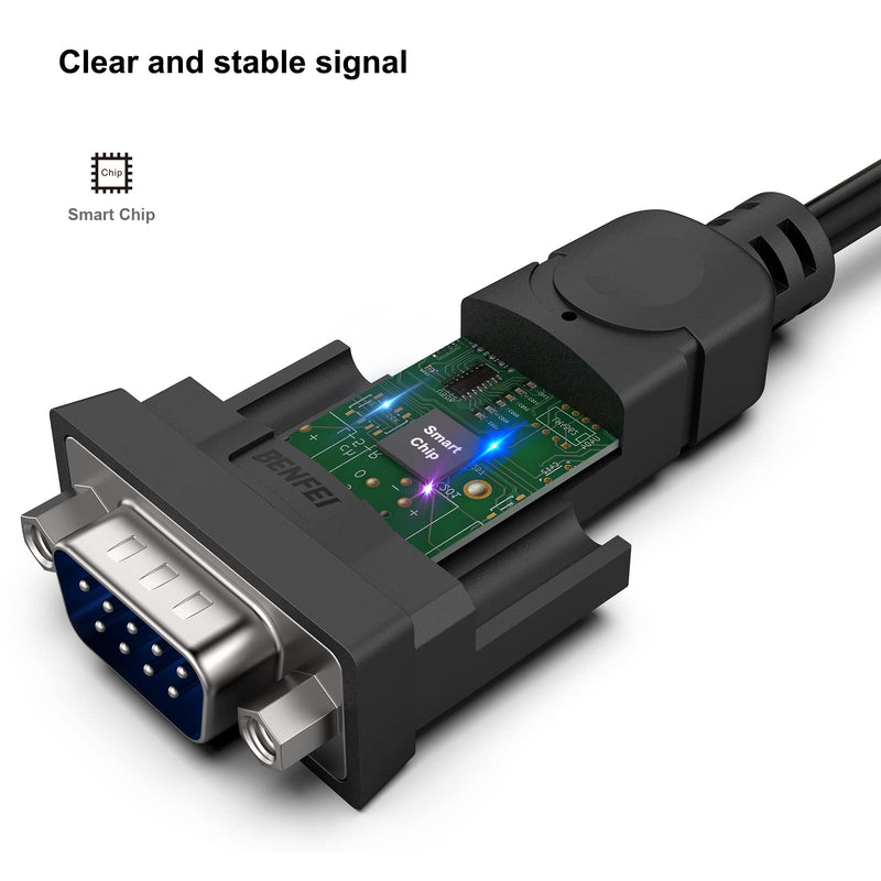 [Australia - AusPower] - USB to Serial Adapter, Benfei 6 Feet USB to RS-232 Male (9-pin) DB9 Serial Cable, Prolific Chipset, Windows 10/8.1/8/7, Mac OS X 10.6 and Above 