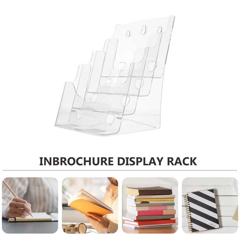 [Australia - AusPower] - Acrylic Brochure Holder A5 4-layer Clear Tri Fold Maps Attractions Displays Pamphlets Menus Literature Flyers Stand Rack for Counter Top Marketing Wall Desk 