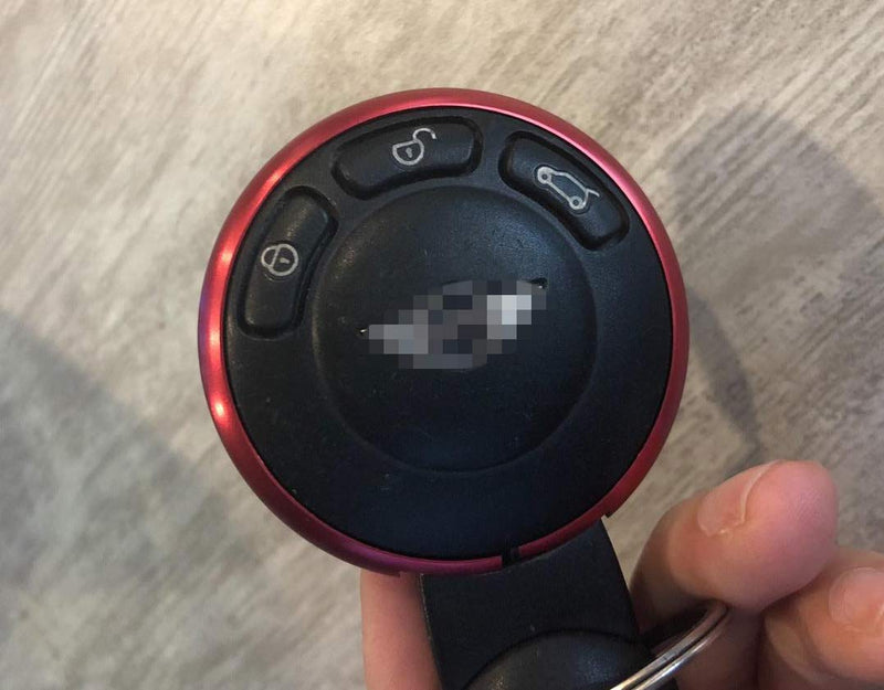 [Australia - AusPower] - iJDMTOY Red Aluminum Smart Key Fob Surrounding Ring Decoration Compatible With 2008-2014/2015 Gen2 Mini Cooper R55 R56 R57 R58 R59 & Gen1 R60 R61 