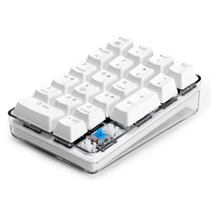 [Australia - AusPower] - Magicforce Number Pad, Mechanical USB Wired Numeric Keypad with Blue LED Backlit 21-Key Numpad for Laptop Desktop Computer PC Blue 
