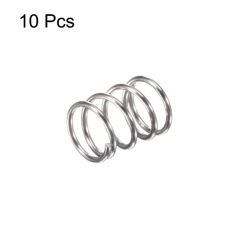 [Australia - AusPower] - uxcell Compression Spring,304 Stainless Steel,8mm OD,0.8mm Wire Size,6mm Compressed Length,10mm Free Length,11.8N Load Capacity for Home Projects, Silver Tone,10pcs 10mm 