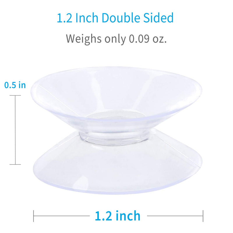 [Australia - AusPower] - Pawfly 20 Pack Double Sided Suction Cups 1.2 Inch Clear PVC Plastic Sucker for Glass Table Mirror 