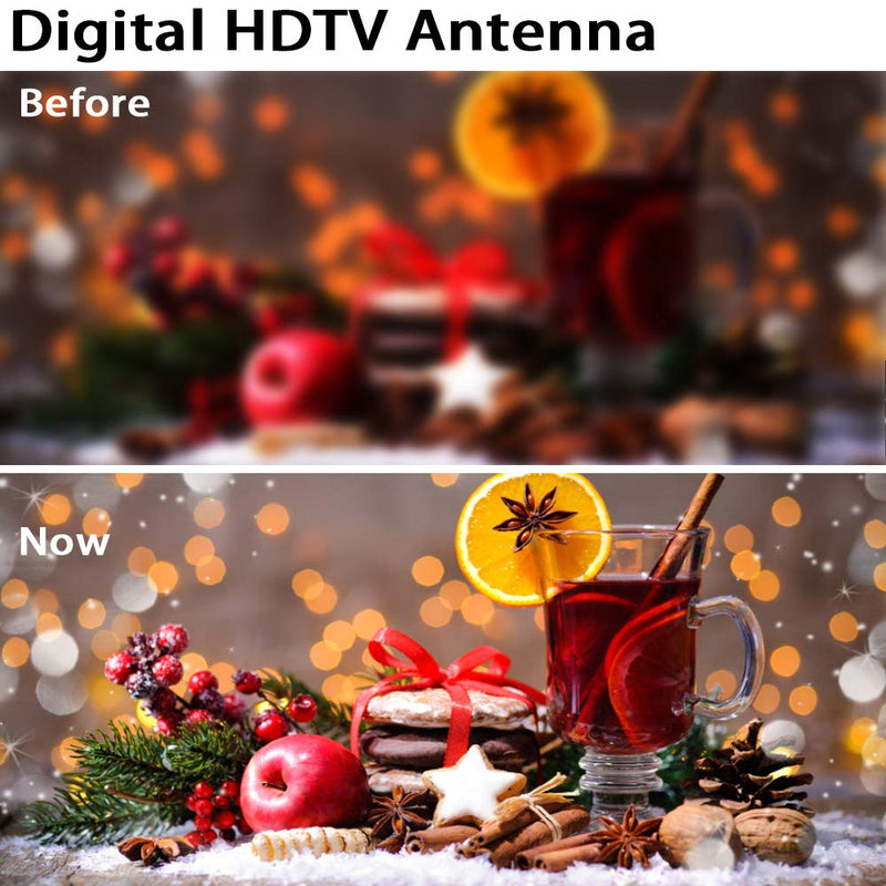 [Australia - AusPower] - Amplifier Digital TV Antenna Support Smart TVs 4K 1080p and All Older TVs UP to 420 Miles Long Range, 360° Reception Indoor Outdoor HDTV Antenna with Signal Booster -36ft Coaxial Cable (420) (420) 