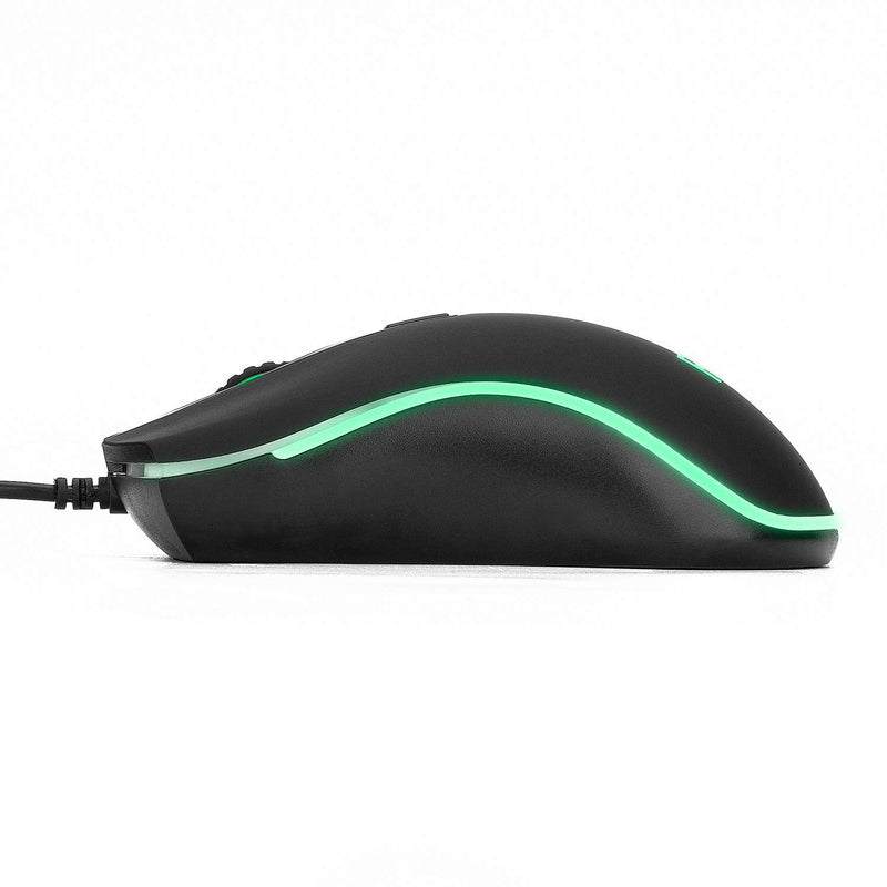 [Australia - AusPower] - Rii RM105 Wired Mouse,Computer Mouse with Colorful RGB Backlit,2400 DPI Levels,Comfortable Grip Ergonomic Optical ,USB Wired Mice Support Windows PC, Laptop,Desktop,Notebook,Chromebook (1 Pack) 