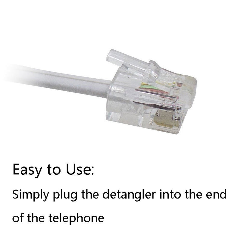 [Australia - AusPower] - Telephone Cord Detangler, Uvital Anti-Tangle Phone Cable 360 Degree Rotating Landline Swivel Cord Untangler(White,2 PCS) 
