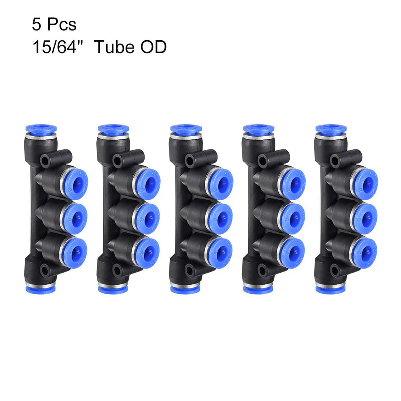 [Australia - AusPower] - uxcell Plastic Inline Manifold Union Push to Connect Tube Fittings 6mm or 15/64" OD Push Lock 5pcs 
