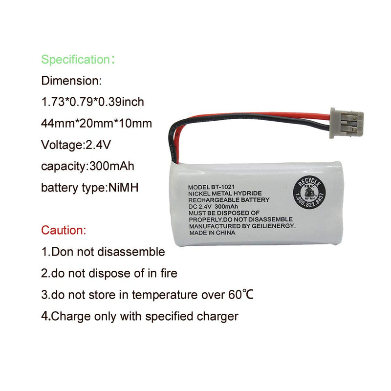 [Australia - AusPower] - GEILIENERGY (Pack of 4) BT1021 BBTG0798001 Battery Compatible with Uniden DECT 6.0 BT1008 BT-1021 BT1016 Cordless Phone 4 pack BT1021 Batteries 