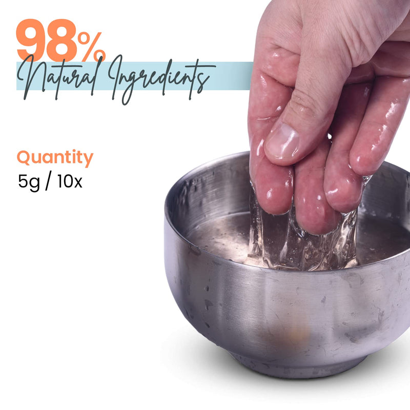[Australia - AusPower] - 10 x Premium Nuru Massage Gel Powder | 5g Travel Sachet Makes 500ml/ 16.9 fl oz | Made in Japan Paraben & Glycerine Free 