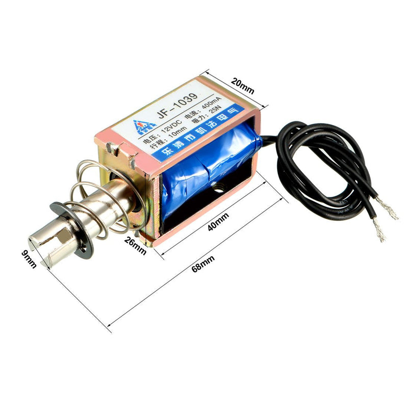 [Australia - AusPower] - uxcell DC 12V 25N 10mm Stroke Pull Type Open Frame Solenoid Electromagnet Linear Motion JF-1039 