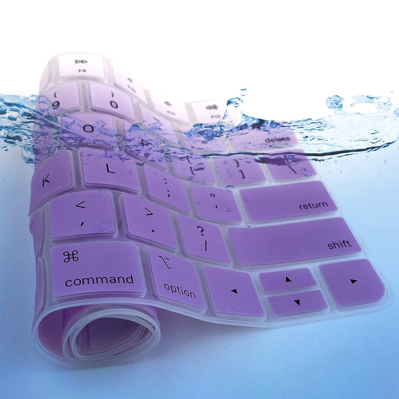 [Australia - AusPower] - Keyboard Cover for Apple iMac 24 Inch Magic Keyboard Cover with Touch ID, Thinnest Keyboard Skin for 2022 2021 iMac 24 Model A2449 A2450, iMac Magic M1 Chip Keyboard Accessories-Glpurple Gradualpurple 