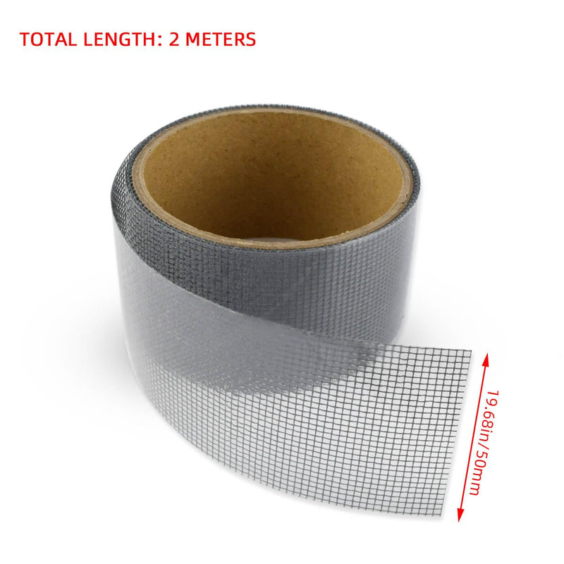 [Australia - AusPower] - 3-Layer Strong Waterproof Adhesive Screen Repair Tape Window Screen Tape for Screen Door Covering Holes Tears Instantly Fiberglass Repair Kit Screen Patch Tape Screen Mesh Tape(19.7x78.7 Inches Gray) 