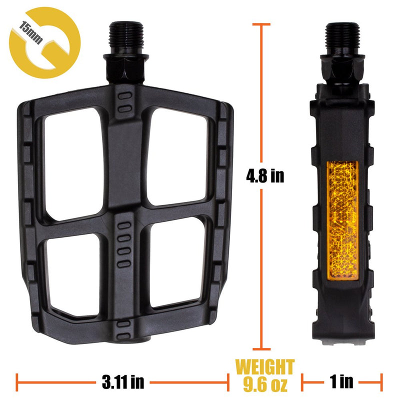[Australia - AusPower] - BV Bike Pedal Set, Bicycle Pedals, 9/16-Inch Boron Steel Spindle, Pair 