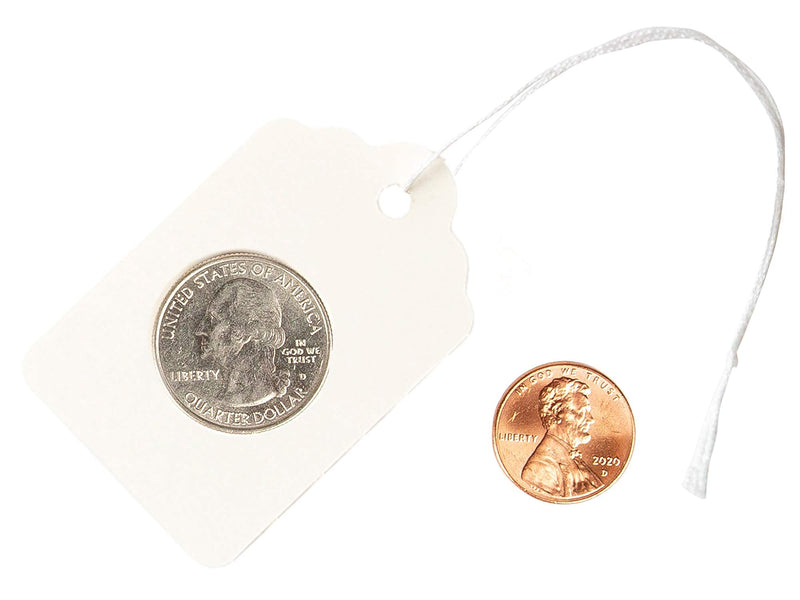[Australia - AusPower] - Label Tags with String Attached - 2 1/4” x1 7/16”, Pack of 500, Pre-Strung Hanging Merchandise Blank Tags 
