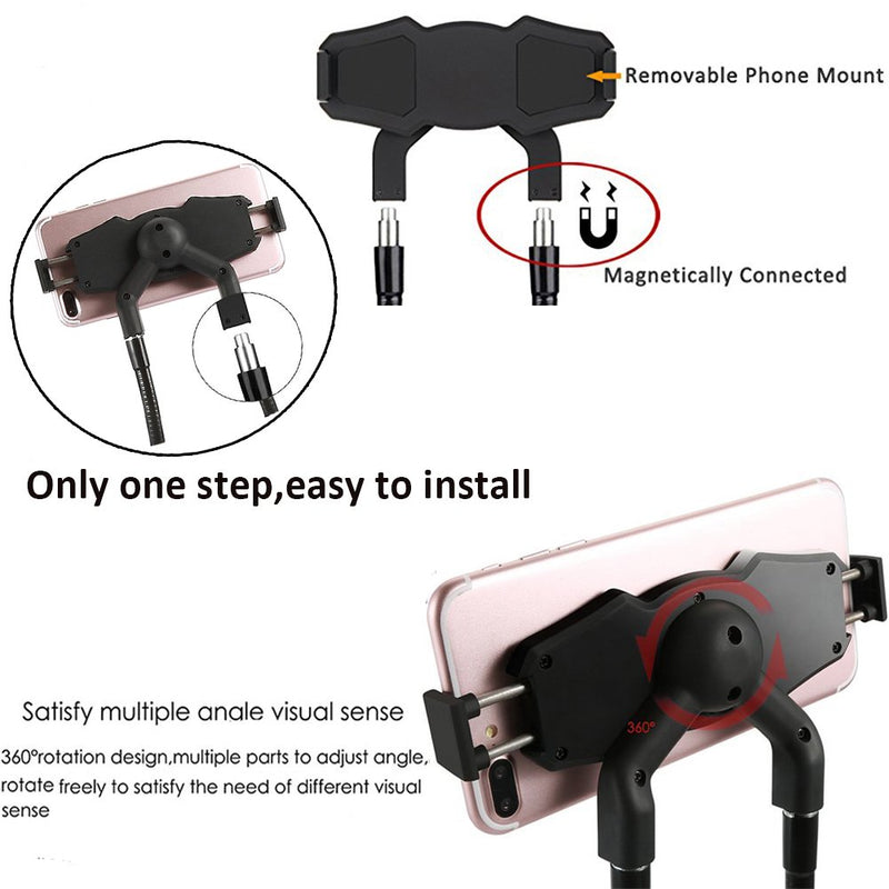 [Australia - AusPower] - Lazy Neck Phone Holder Hand-free Rotating Vertical Horizontal Gooseneck Multiple Function Mounts - for Cell Phone,Tablet,iPad,Kindle,iPhone,Samsung,and Other Smartphone Devices Multi Angle Holder 
