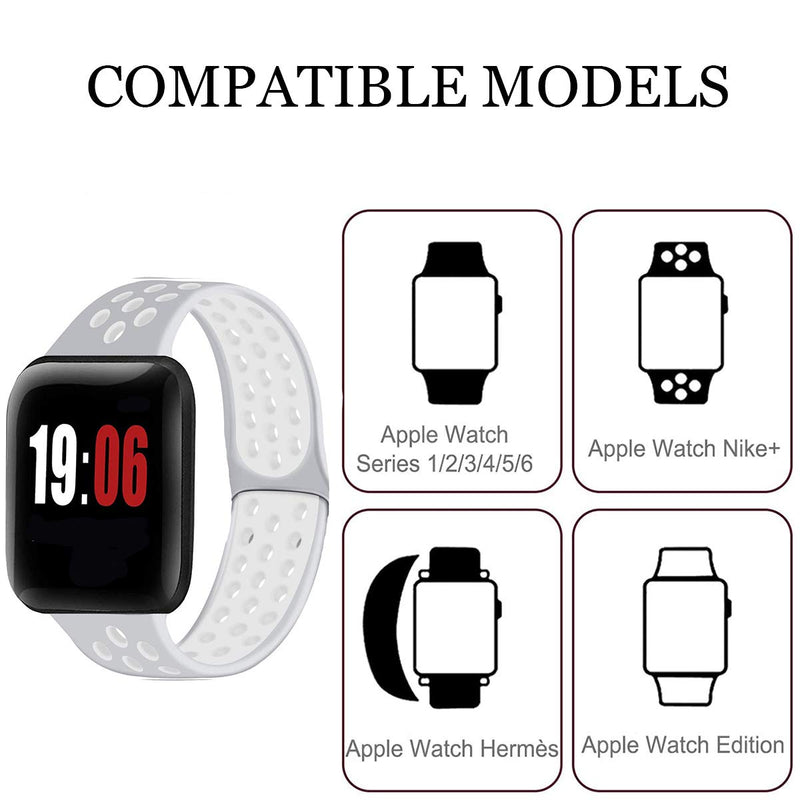 [Australia - AusPower] - DGJTA compatible with Apple Watch 38mm, 40mm, 42mm, 44mm strap, suitable for Apple series 6/5/4/3/2/1 / SE / Nike+ men's and women's sports watch strap 20mm/22mm, smart watch quick replacement, breathable, fashionable, trendy, lightweight and soft Sili... 