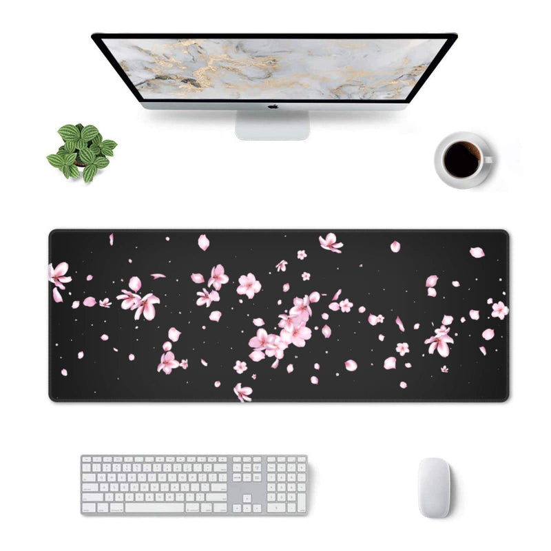[Australia - AusPower] - Japanese Cherry Blossom Flower Gaming Mouse Pad Large XL Desk Mat Long Extended Pads Big Mousepad for Home Office Decor Accessories 31.5 X 11.8 Inch Funky Japanese Sakura Blossom 