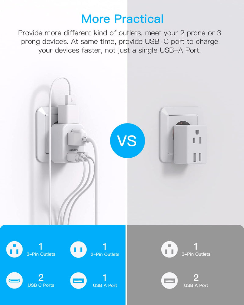 [Australia - AusPower] - US to Australia New Zealand Power Plug Adapter, Type I Plug Adapter with 2 Outlets 3 USB Ports(2 USB C), Australia Travel Plug Adapter for USA to Australian AU China Argentina Fiji Travel Essentials Type I - Australia China 