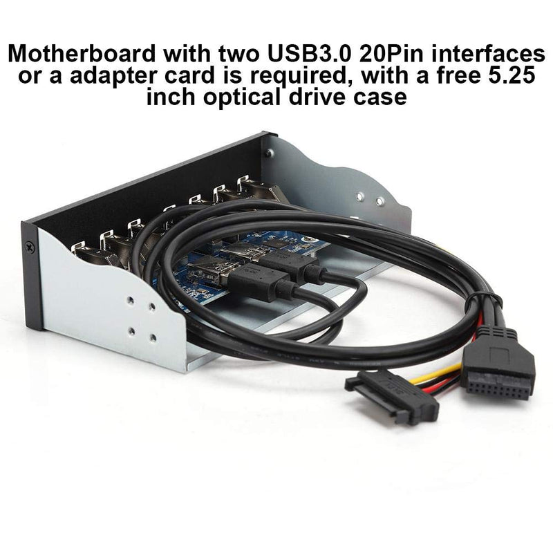 [Australia - AusPower] - USB3.0 8 Port HUB Optical Drive Panel 19PIN 8 Port Hub Optical Drive Extension Front Panel Adapter for PC Computer, Extension Drive Front Panel 