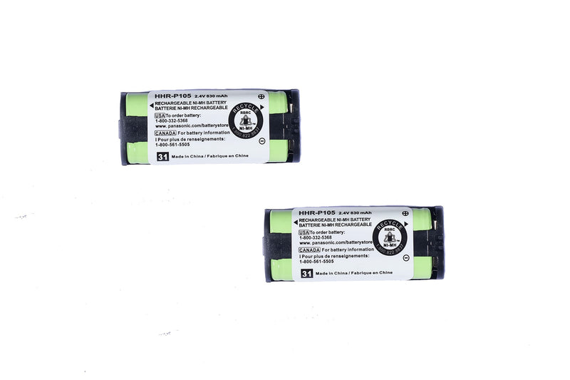 [Australia - AusPower] - 2 Packs HHR-P105 NI-MH AAA Rechargeable Cordless Phones Battery, 2.4V 830mah Replacement Batteries Compatible with Panasonic HHR-P105A Home Handset Cordless Telephone 