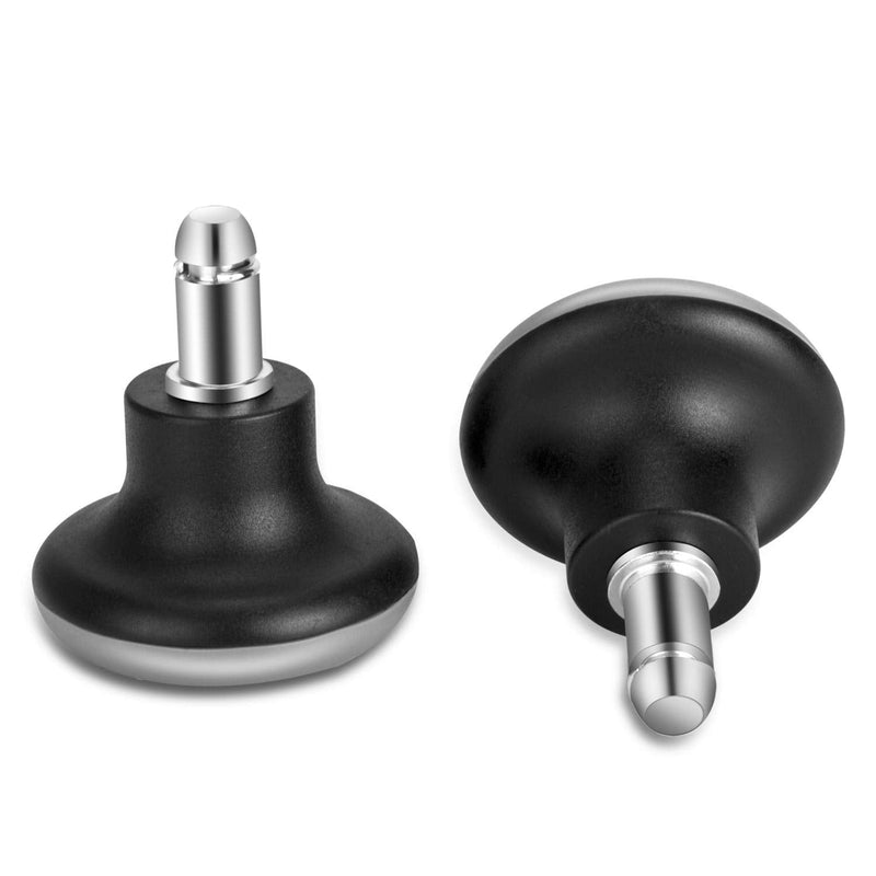[Australia - AusPower] - uvce Bell Glides Replacement Office Chair Swivel Caster Wheels to Fixed Stationary Castors, Short Profile with Separate Self Adhesive Felt Pads Black 5pcs 