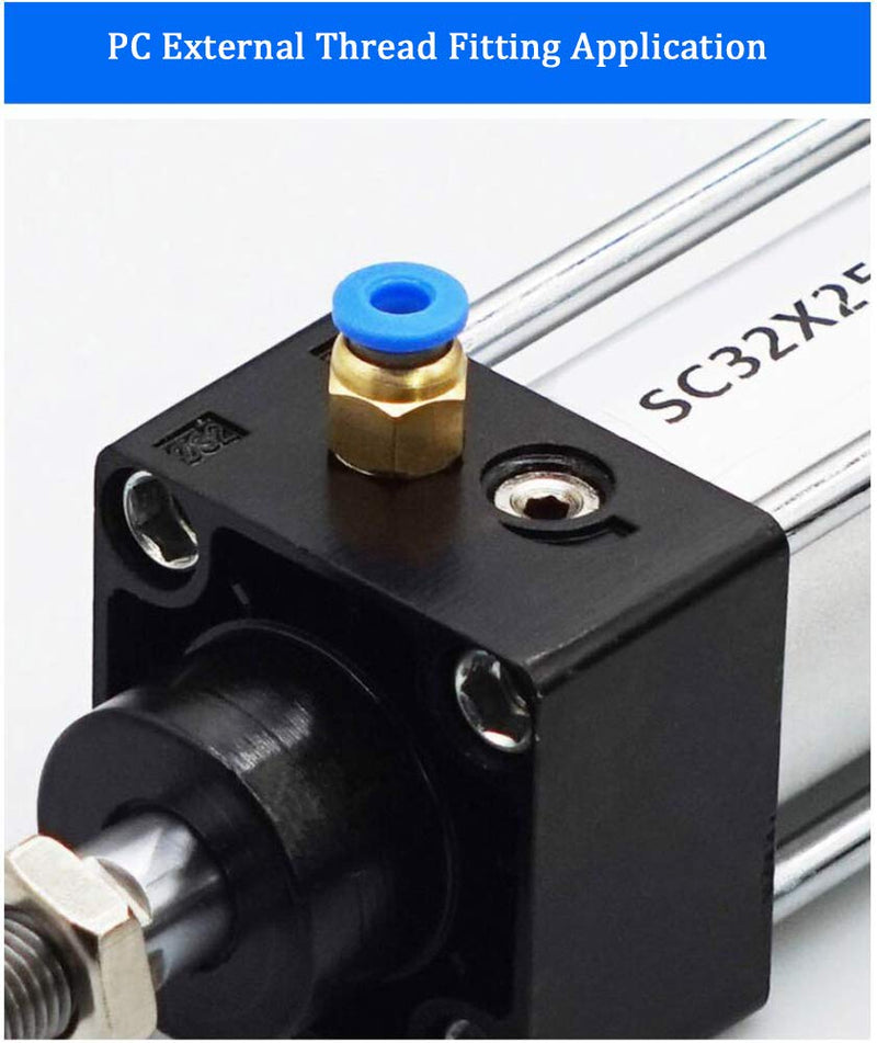 [Australia - AusPower] - PC4-01 Push to Connect Fittings, 4mm Tube OD x 1/8” G Thread, Straight Pneumatic Quick Fitting Air Line Connector 20Pcs 4mm OD x 1/8” G 