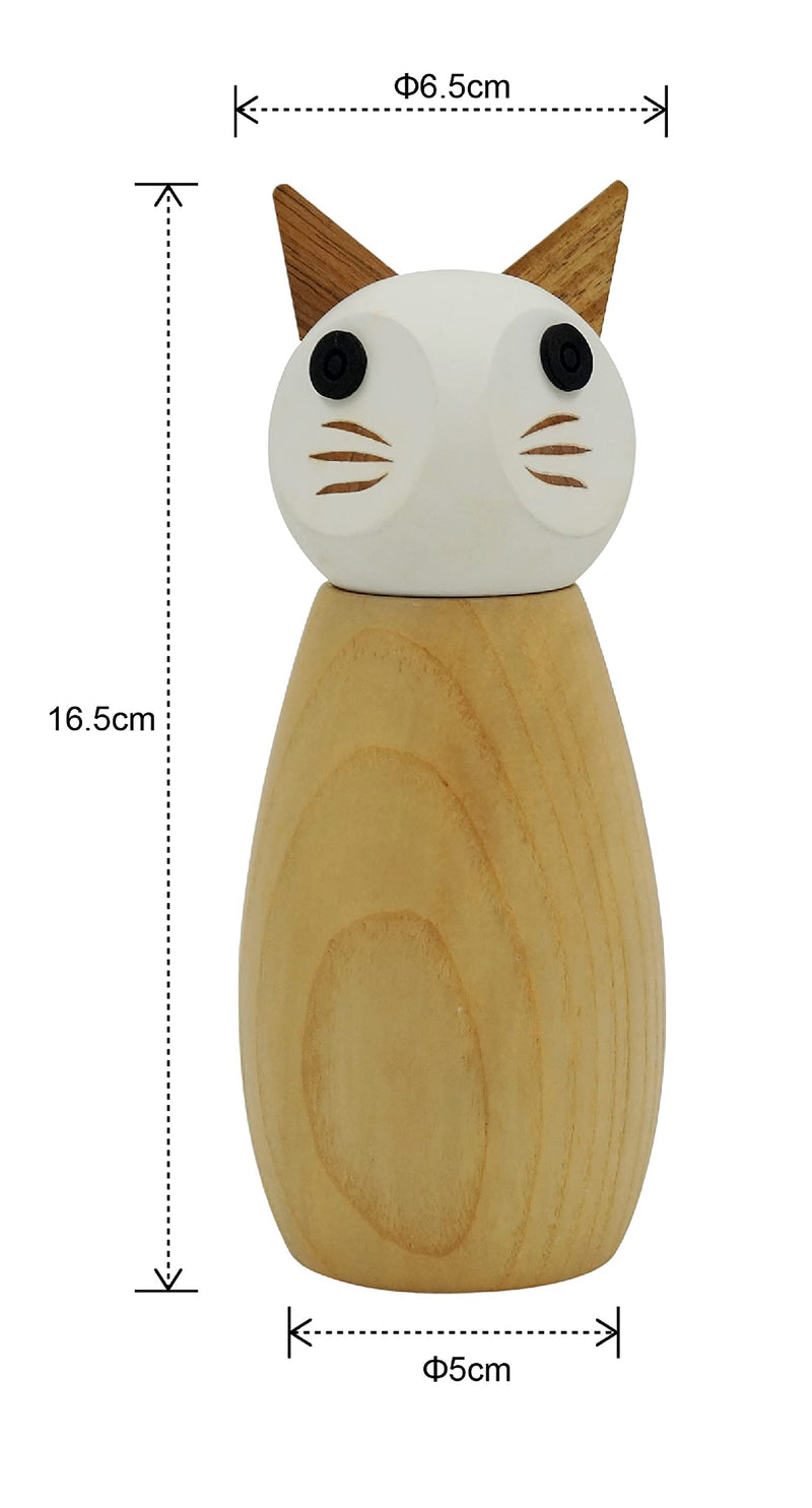[Australia - AusPower] - Peterson Housewares Cat Salt or Pepper Mill - Wooden Spice Grinder Medium 