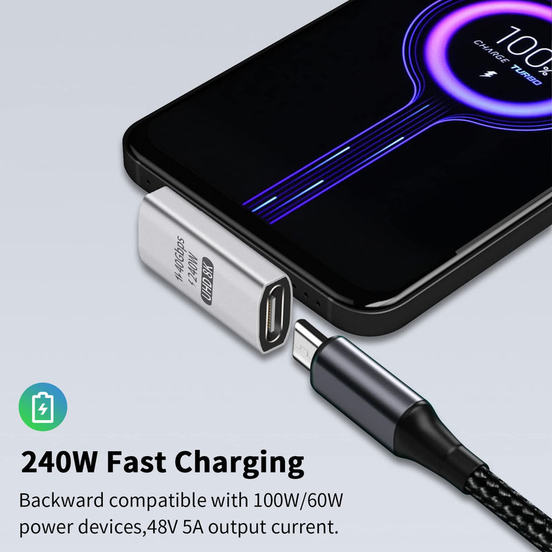 [Australia - AusPower] - Poyiccot 90 Degree USB C Adapter 40Gbps 240W, (3 Styles) USB C 90 Degree Adapter, Right Angle USB C to USB C Adapter Support USB4 Cable 8K Video for Thunderbolt 4 MacBook, iPad,Steam Deck right angle 90 degree usb c adapter 