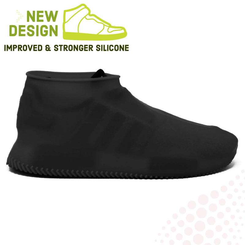 [Australia - AusPower] - BAYI - Shoe Cover Waterproof Anti Slip Sneaker Silicone Rain Shoes Boot Multi Use Medium Black 