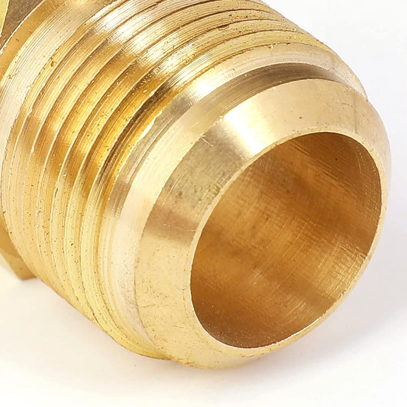 [Australia - AusPower] - ANPTGHT 5PCS Brass Flared Plug 3/8" Tube OD, SAE 45 Degree Flare Tube Fitting Brass Seal Plug Hex Flare Plug 3/8" OD-5 Pack 