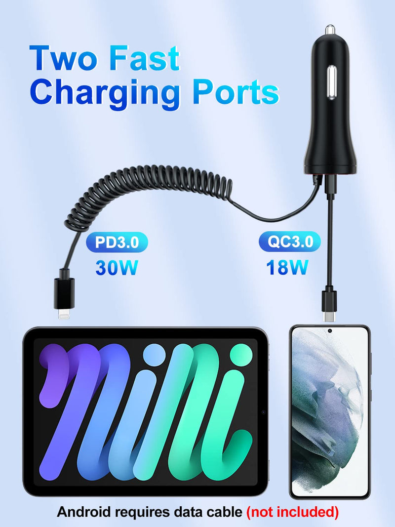 [Australia - AusPower] - Car Charger,48W/4.8A USB Car Charger Adapter Compatible with iPhone 14/Plus/Pro Max/13 Pro Max/Pro/Mini/12/11/X/SE/8/7/6s/6Plus/5s/5c, iPad Pro/Air/Mini and Universal USB Port for Android Phones 