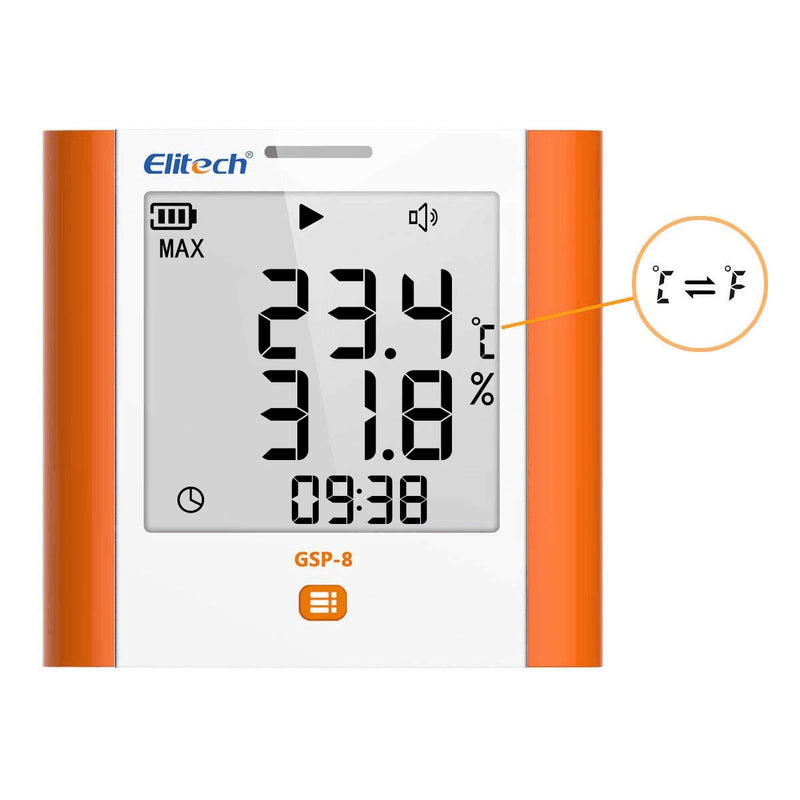 [Australia - AusPower] - Elitech GSP-8 Digital Data Logger Refrigerator Temperature Humidity Recorder Alarm 