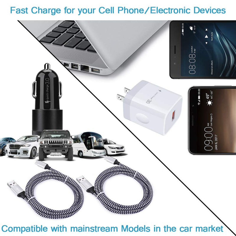 [Australia - AusPower] - Phone Charger Type C Quick Fast Charging for Samsung Galaxy S21 S20 S10 S9 S8 Plus Samsung Note 21 20 10 Plus A02S A42 A52 A32 A12 A50 A51 S10E A10E Huawei P40 P30 Lite Car Wall Charger + C Cord 