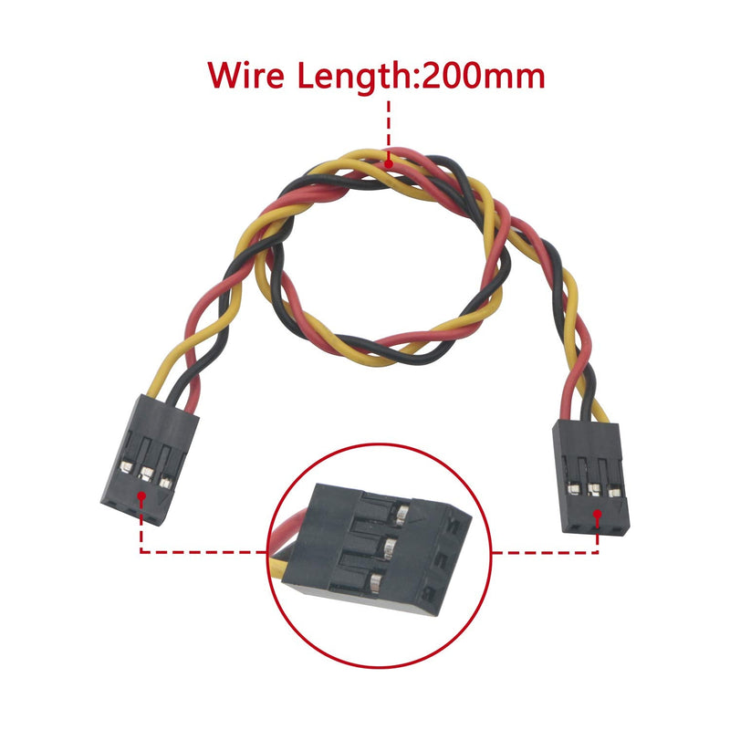 [Australia - AusPower] - jiuwu 50PCS Set 3P Pins 2.54mm Pitch Dupont Line Female to Female 20cm Double-Headed Jumper Wire Connect Cables for Breadboard 50PCS 3Pin As Shown 