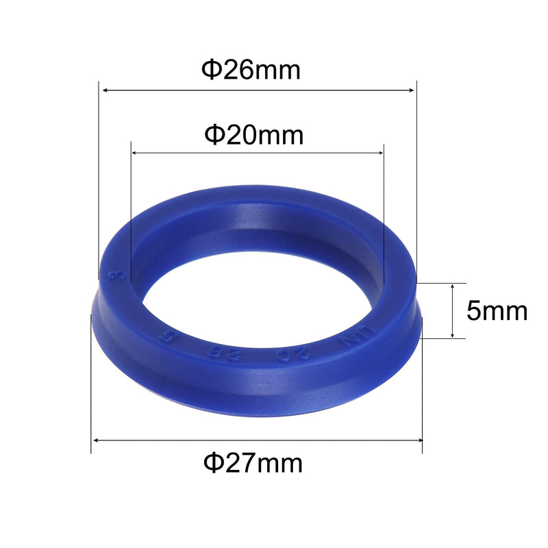 [Australia - AusPower] - uxcell UN Radial Shaft Seal 20mm ID x 26mm OD x 5mm Width PU Oil Seal, Blue Pack of 10 20mmx26mmx5mm 