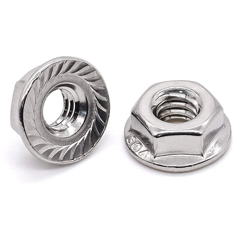 [Australia - AusPower] - Glvaner 1/2"-13 Thread Size Stainless Steel Serrated Flange Hex Nuts Locknuts 304 Stainless Steel 18-8 12 Pack 1/2"-13 ( 12 pcs) Flange Nuts 