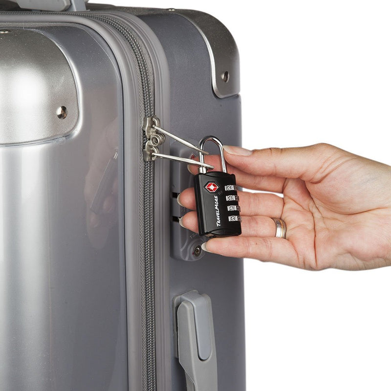 [Australia - AusPower] - 3 Pack TSA Luggage Locks with 4 Digit Combination – Heavy Duty Set Your Own Padlocks for Travel, Baggage, Suitcases & Backpacks - Black Black - 3 Pack 