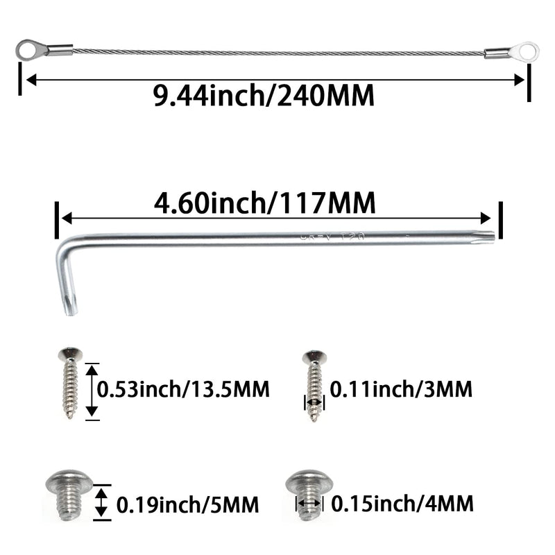 [Australia - AusPower] - SDTC Tech 4 Pack Anti-Theft and Anti-Drop Security Chain Strap Ropes with Special Hole Screws and Screw Wrenches Compatible with Google Nest Cam Outdoor or Indoor Safety Equipment 