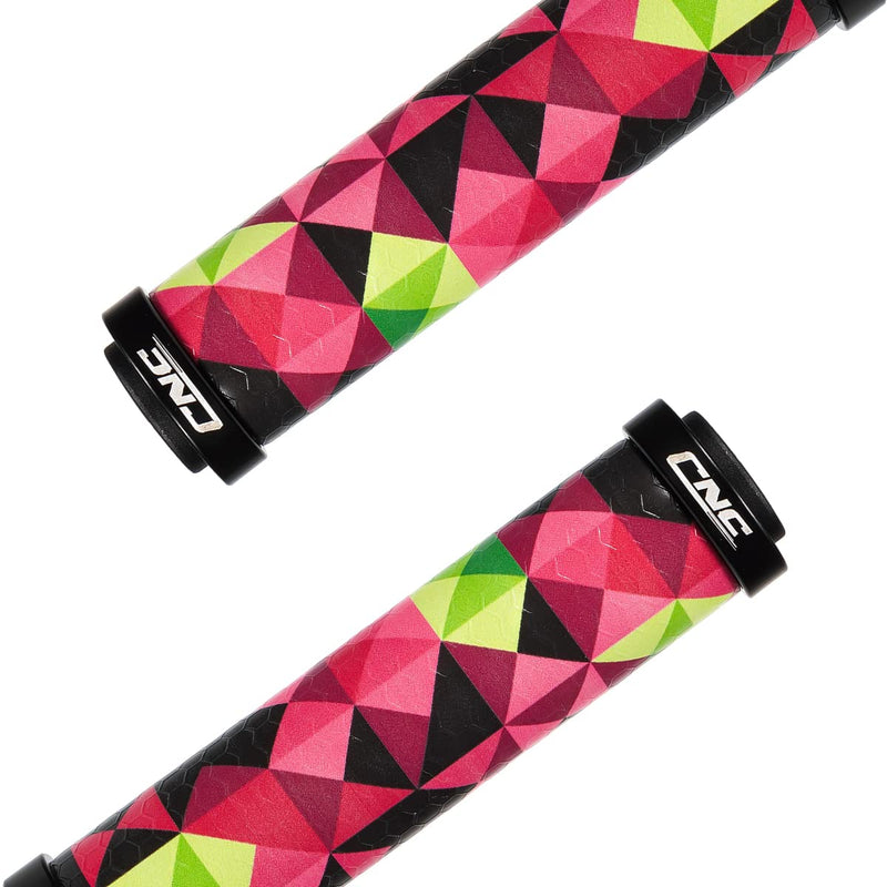 [Australia - AusPower] - Chooee Silicone Mountain Bike Handlebar Grips,Double Lock on MTB Grip 3D Silica Gel Grip Pink 