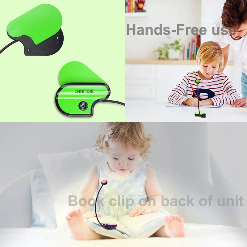[Australia - AusPower] - BIGLIGHT Book Light for Reading in Bed, Small Book Light for Kids, LED Reading Lamp, Battery Operated Clip Light, Reading Light for Books in Bed at Night, 2 Adjustable Brightness, 2 Pack 