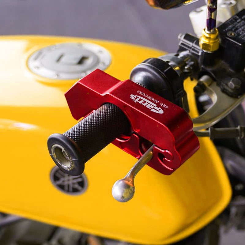 [Australia - AusPower] - GFFG Motorcycle Lock CNC Grip Throttle Brake Handlebar Lock to Secure Bike, Scooter, Moped or ATV in Under Grip Lock Holster for Easy Storage & Transporting 