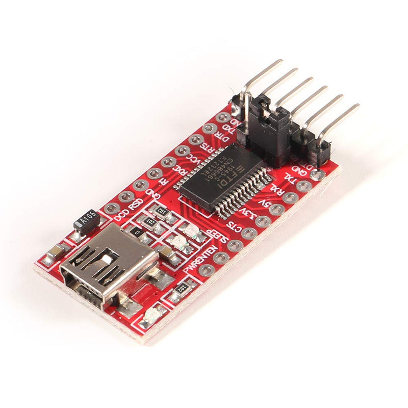 [Australia - AusPower] - 4pcs 3.3V 5V FT232RL FTDI Mini USB to TTL Serial Converter Adapter Module for Arduino Mini Port 4PCS Red 