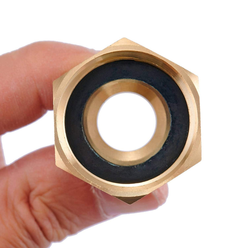 [Australia - AusPower] - Minimprover 2PCS Lead Free Brass Water Hose Pipe Swivel Connector,3/4" Barb x 3/4 inch Female GHT Adapter,Copper Fitting with Stainless Clamp for House/Boat/Lawn/Power Wash/Irrigation 3/4" Barb x 3/4" Female GHT 2 