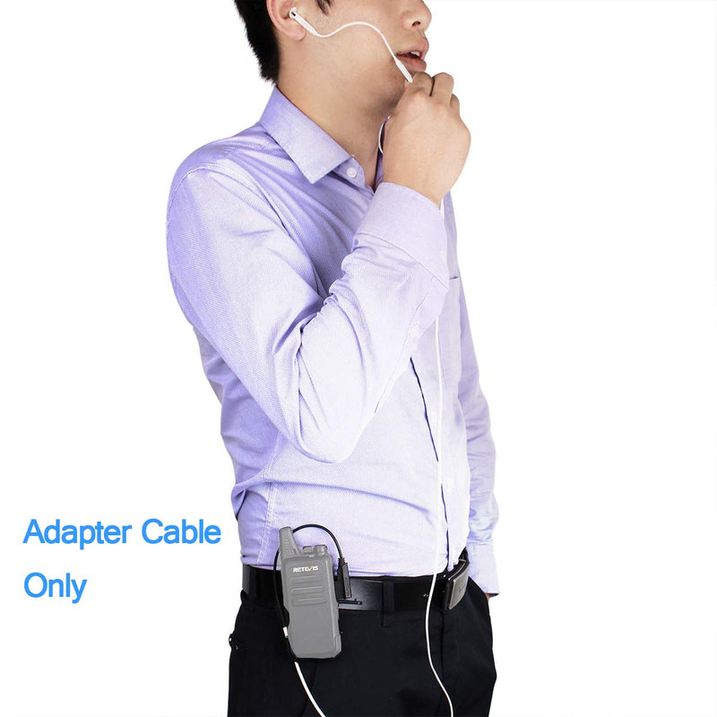 [Australia - AusPower] - Retevis Earpiece Adapter,2 Pin to 3.5mm Walkie Talkies Headset Adapter for Retevis H-777 RT21 RT22 RT27 RT7 H-777S Baofeng UV-S9 Plus Kenwood 2 Way Radios (1 Pack) 